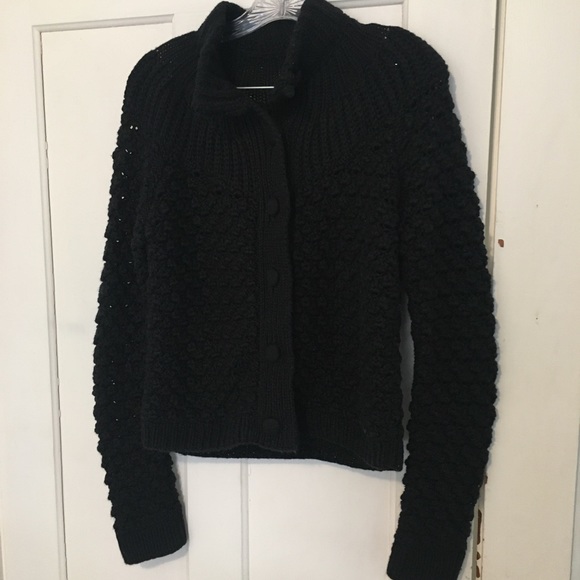 Moda International Black Button-up Wool Sweater - Picture 2 of 12